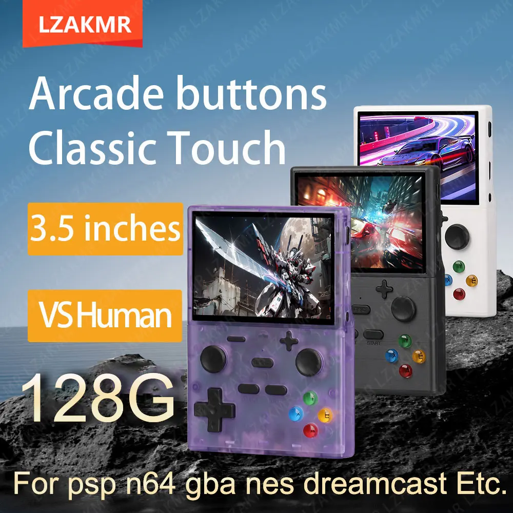 Consola de juegos portátil Retro XGB35, 128G, más de 40000 juegos, pantalla Hd de 3,5 pulgadas, juegos en TV, sistema Linux para PS1, MAME, GBA, GBC, NES