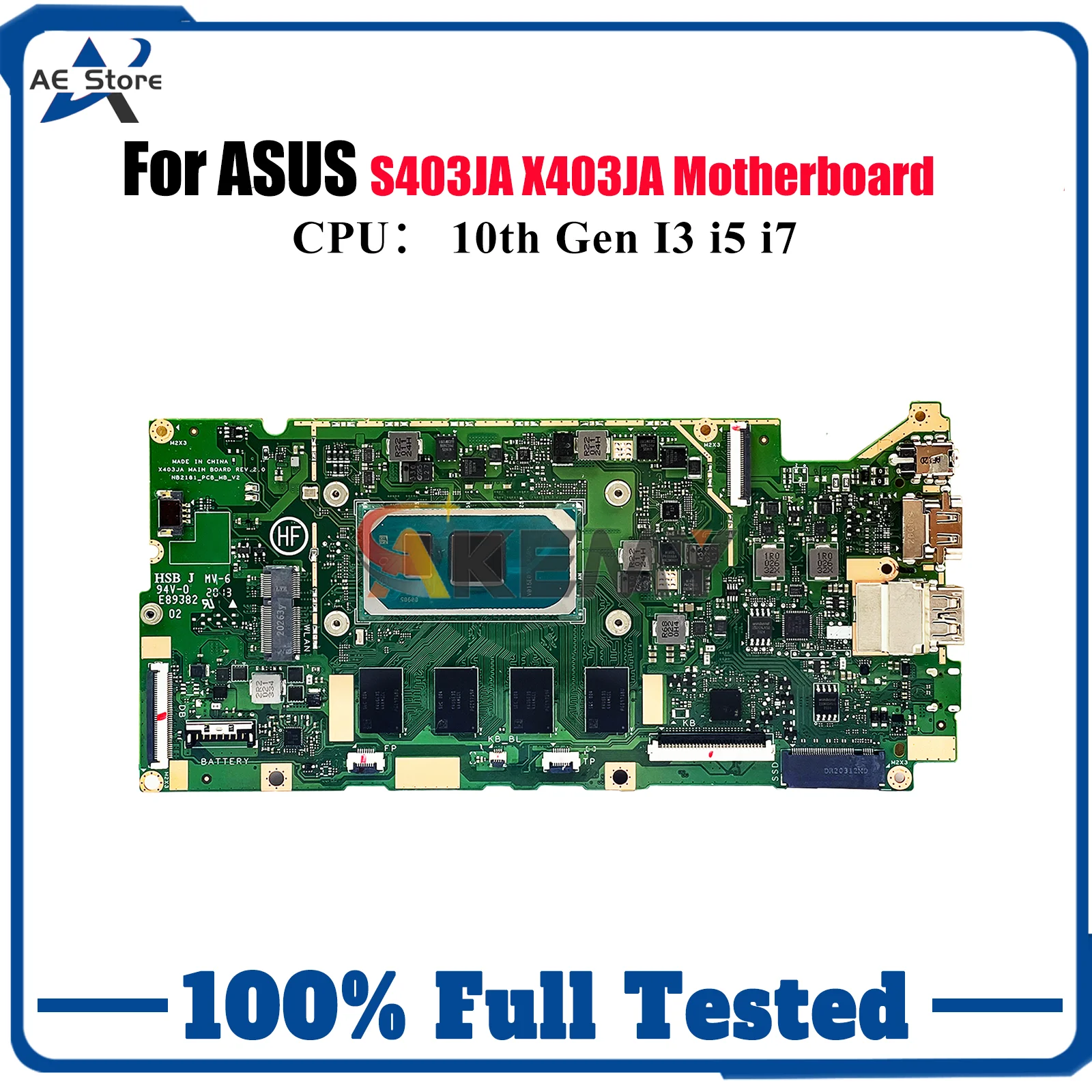 Placa base para ordenador portátil X403JA para ASUS VivoBook X403JA X403J S403JA placa base para portátil con pruebas I3 i5 i7 de 10. a generación OK envío rápido