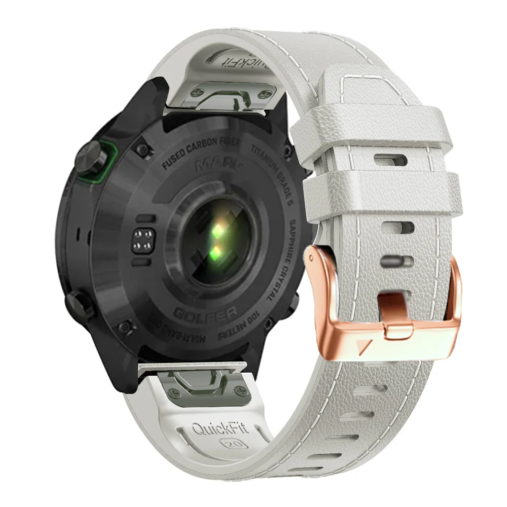 Correa de cuero de silicona para reloj de mujer, pulsera para Garmin Fenix 7S/7S Pro 6S/6S Pro 5S/5S Plus, 20mm, Epix Pro Gen 2, 42mm - imagen 4