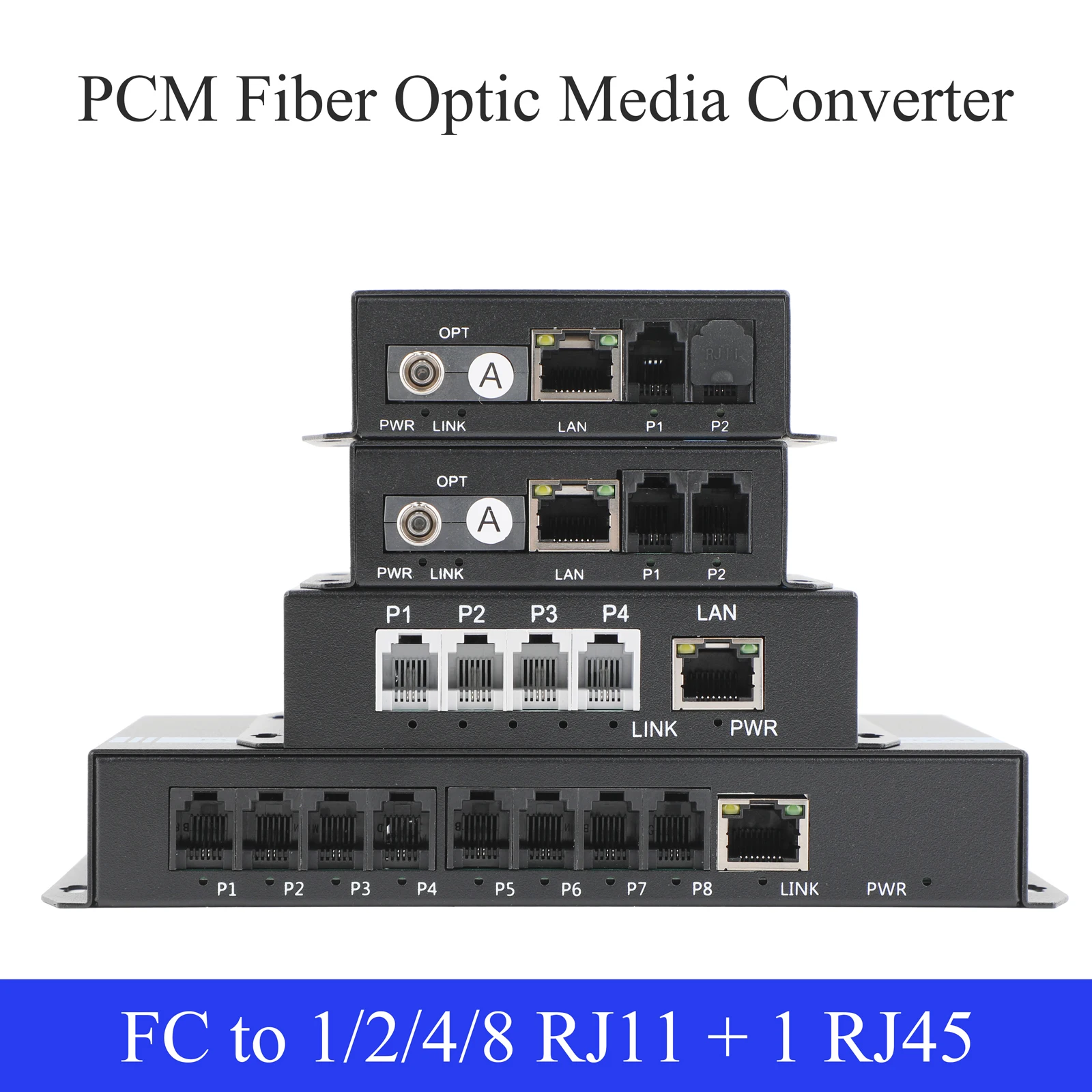 FC Interface Telephone Optical Transceiver PCM Converter 1/2/4/8-way+100M Network Port Telephone Ethernet Media Converter