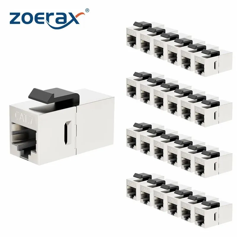 Acoplador ZOERAX CAT7 CAT6A CAT6, acoplador blindado Keystone RJ45, acoplador en línea RJ45 hembra a hembra blindado, conector Keystone