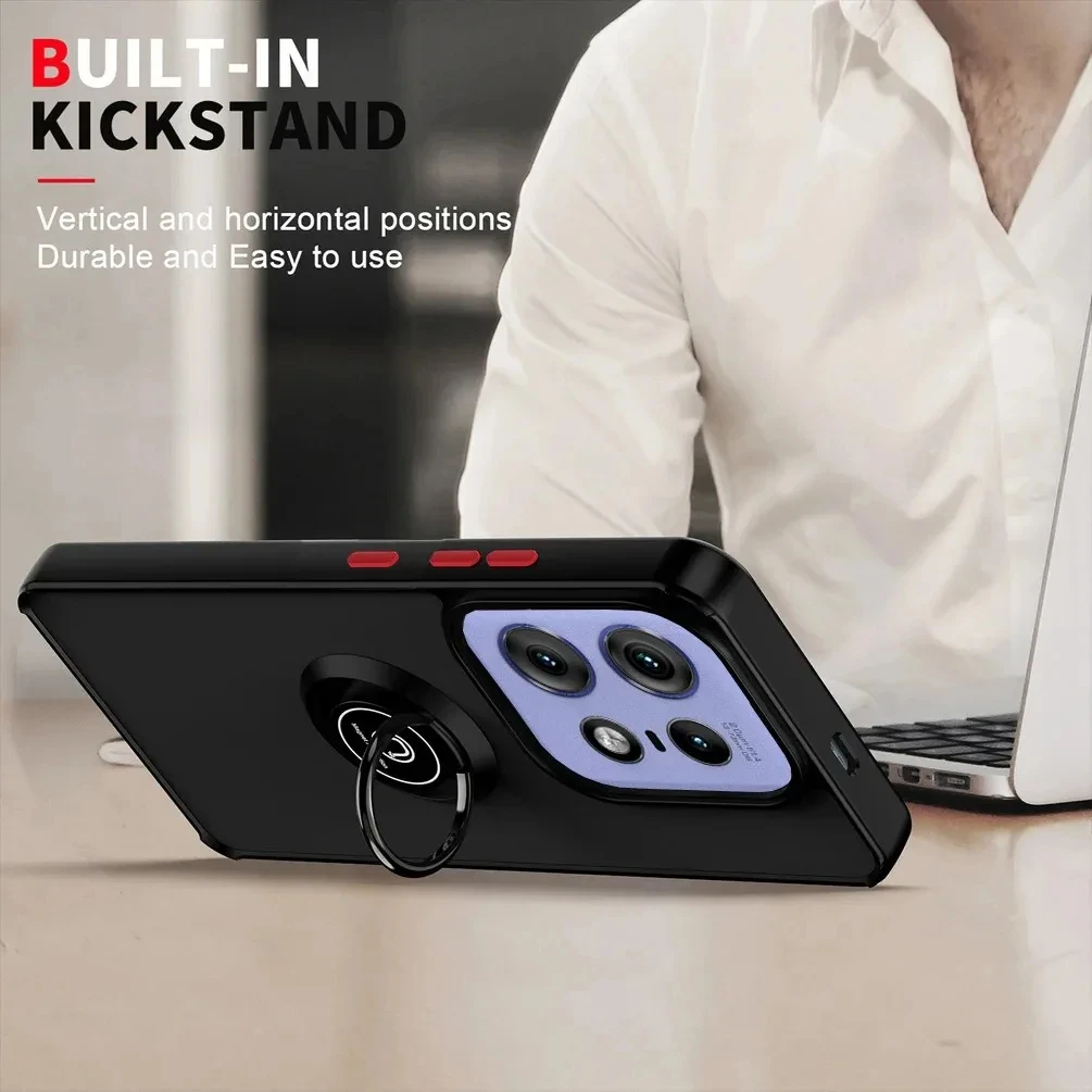 Funda de armadura para MOTO Edge 50 Ultra X50Ultra Edge 50 Fusion, lujosa Funda magnética con anillo mate para MOTO Edge50 Pro - imagen 4