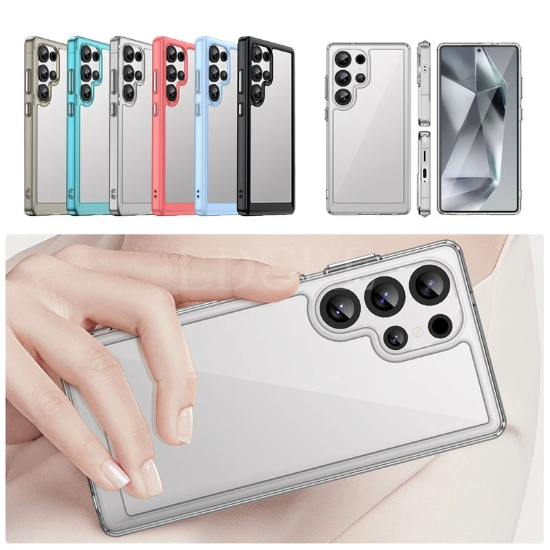 Para Samsung Galaxy S25 Ultra funda de silicona de lujo Samsung S25 Ultra funda TPU a prueba de golpes parte trasera transparente S25 Ultra funda