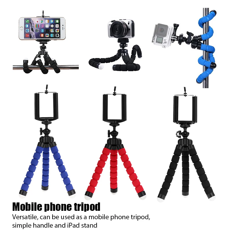 Trípode para teléfono portátil: mini soporte ajustable para pulpo con soporte de clip para teléfonos inteligentes y cámaras - imagen 2