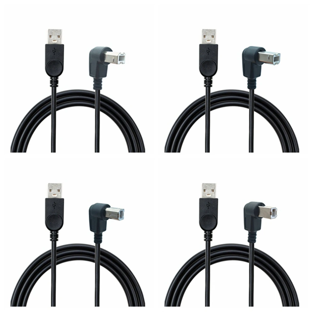 Cable de datos de codo de impresora USB, cable de conexión BM de boca cuadrada de alta velocidad, escáner extendido, curva lateral en forma de L de 90 grados, 1M, 1,5 M