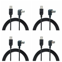 Cable USB para impresora con conector USB-B acodado a 90°