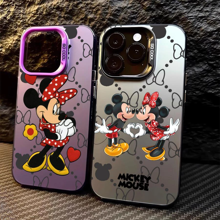 Funda de teléfono de moda Mickey Minnie pareja para Oppo A3x A60 A79 A98 A78 A58 A38 A18 A57 A76 A36 A94 A74 A55 4G 5G cubierta trasera mate - imagen 2