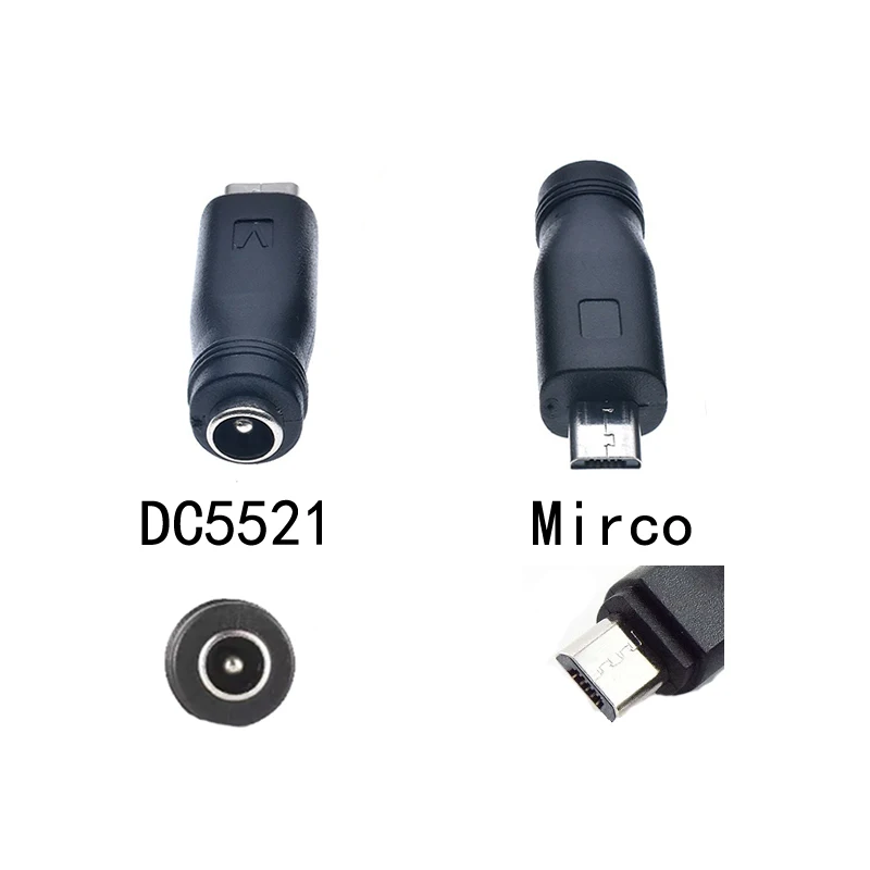 Convertidor de adaptador de corriente CC móvil para PC, Micro USB macho a conector hembra de 5,5x2,1mm - imagen 5