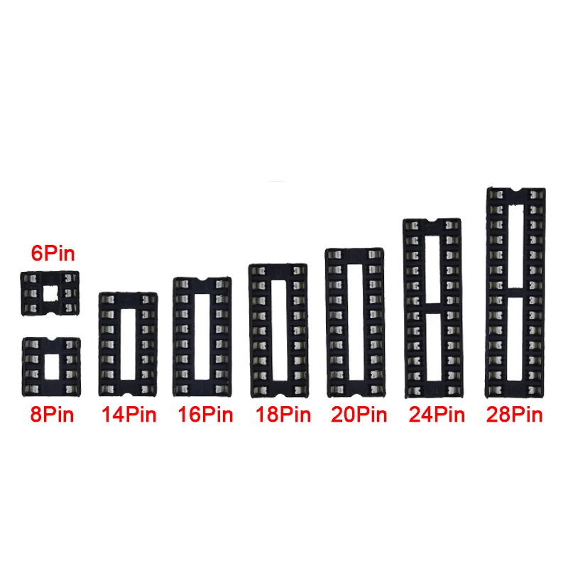 10 unids/lote 6P/8P/14P/16P/18P/20P/24P/28P DIP IC enchufes adaptador soldadura circuitos integrados enchufes