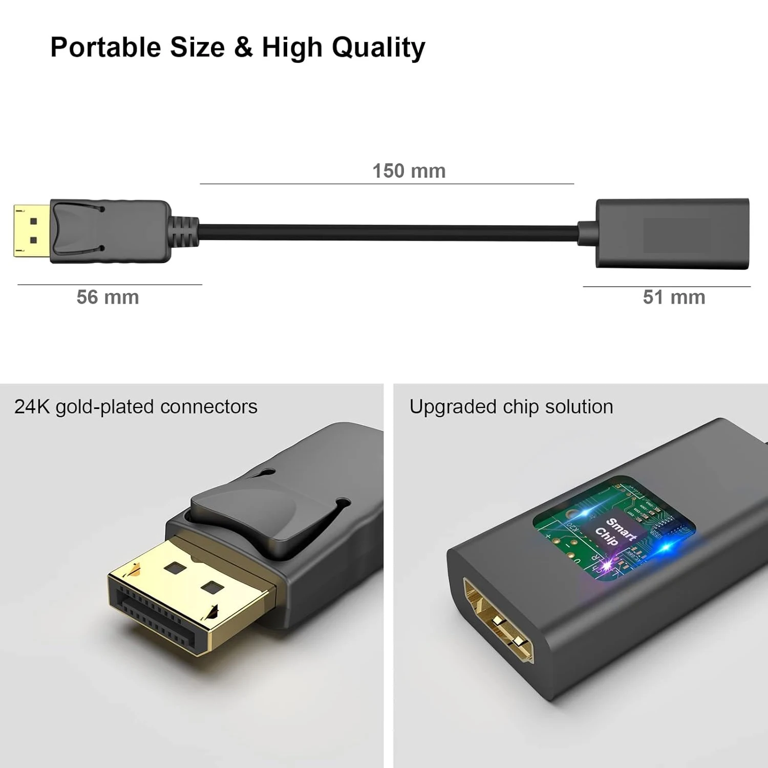Puerto de visualización macho a hembra, convertidor adaptador de Cable compatible con HDMI, Displayport chapado en oro para Cable Hdmi DP 1,2 a HDTV para PC - imagen 5