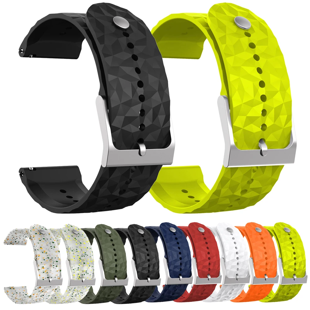 Correa de silicona de 24mm para Suunto 9 Baro 7 D5 Spartan Sport, correa de reloj inteligente HR, pulsera deportiva transpirable, correa de reloj