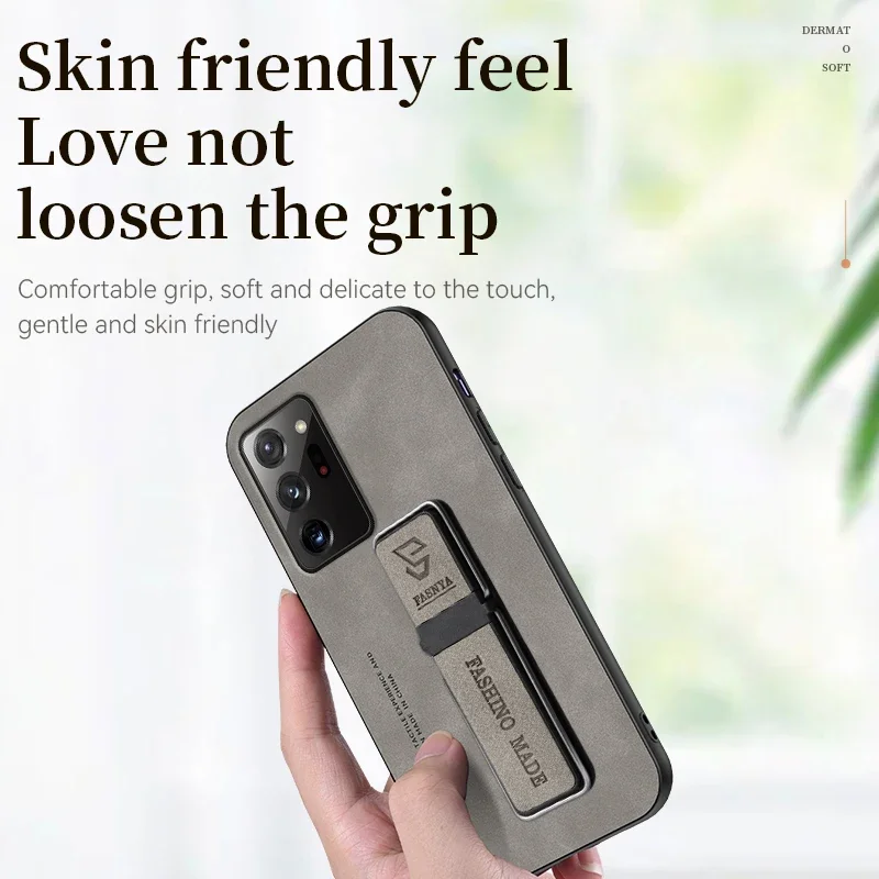 양가죽 마그네틱 가죽 거치대 폰 케이스, 삼성 갤럭시 노트 20 울트라 갤럭시 노트 10 플러스 9 8 보호 스탠드 후면 커버 - imagen 2