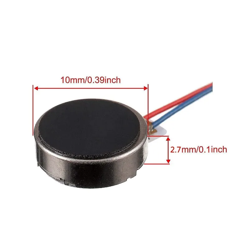 30 Uds 10x2,7mm Mini Motor de vibración DC 3V 11000rpm moneda plana tipo botón Micro DC Motor vibratorio para teléfono móvil buscapersonas tableta - imagen 4
