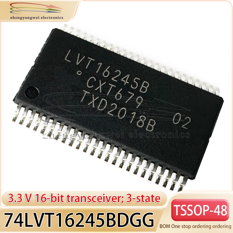 74LVT16245BDGG TSSOP-48-6.2mm 74LVT16245BDGG, 118 5 uds LVT16245B 3,3 V transceptor de 16 bits; Transceptor de controlador de búfer de 3 estados
