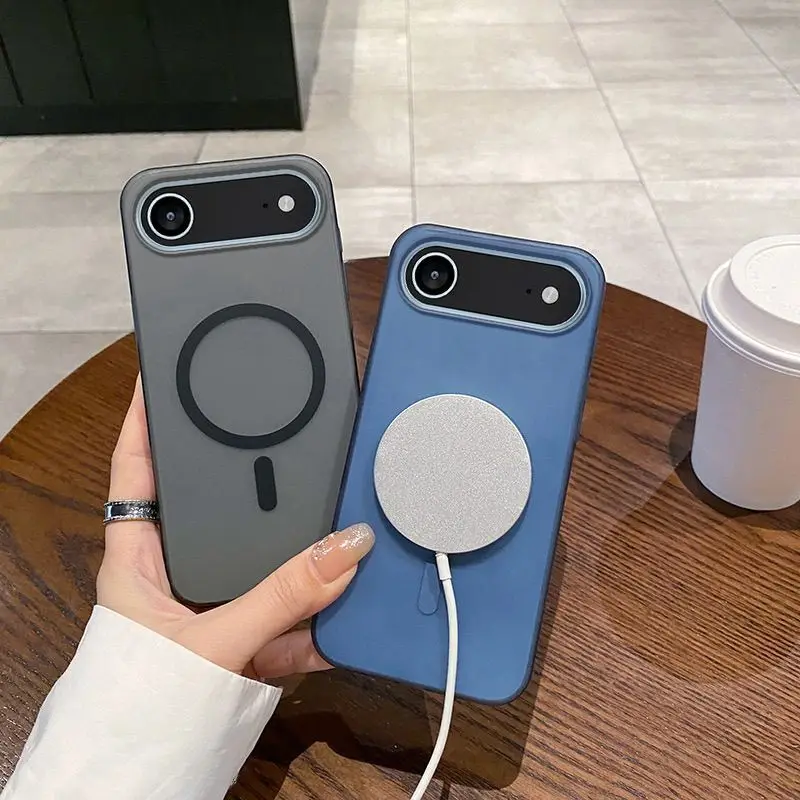 Para iphone 17 air 16 15 14 13 12 pro max plus Funda suave transparente magnética PC Funda agradable a la piel Funda de parachoques a prueba de golpes - imagen 2