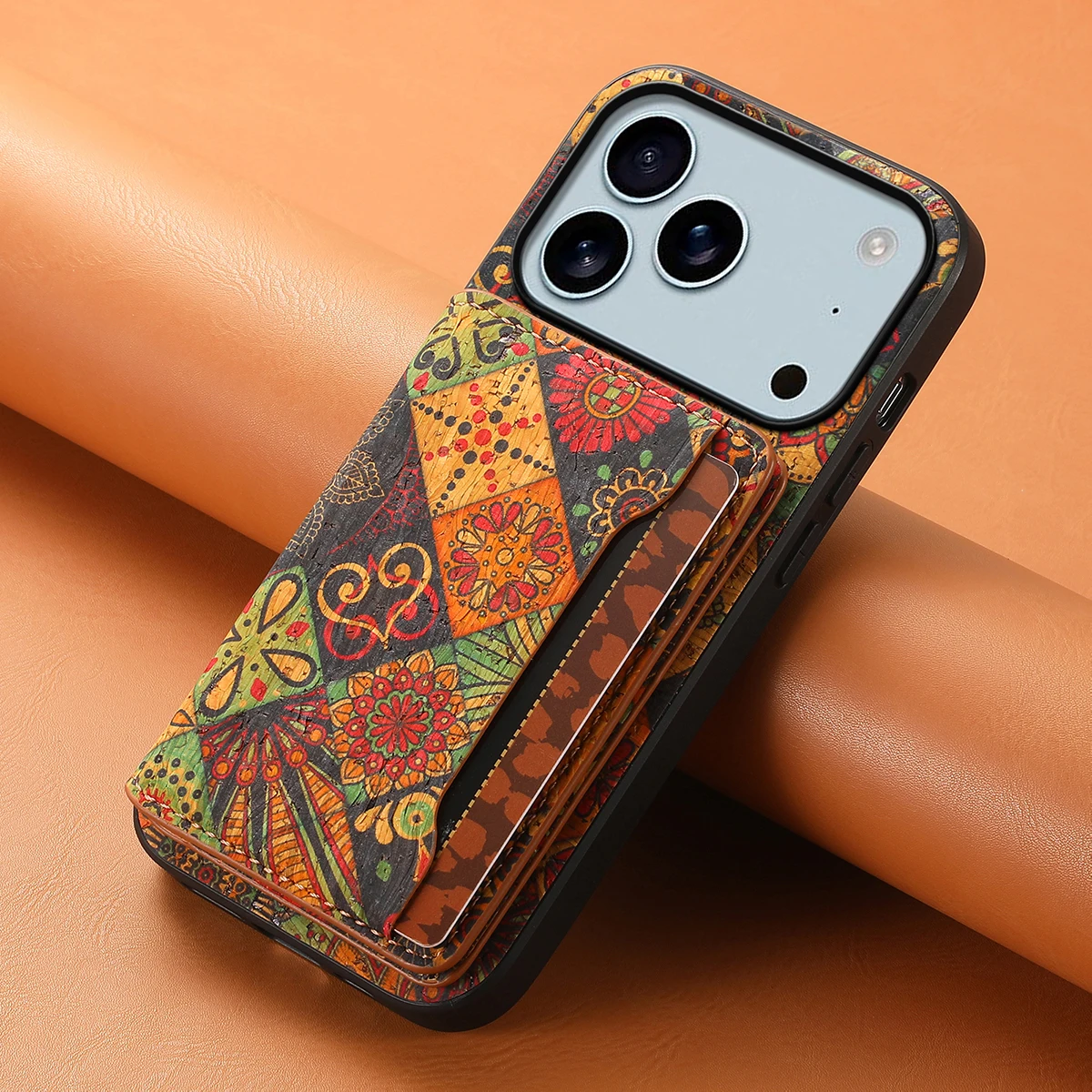 Para iPhone 17 Pro Max 17 Air 17Pro funda clásica de cuero mate Floral funda de bolsillo para tarjeta de identificación soporte a prueba de golpes carcasa suave - imagen 2