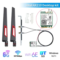 Intel AX210 WiFi 6E – Tarjeta M.2 Tri-Banda Bluetooth 5.3 5374Mbps