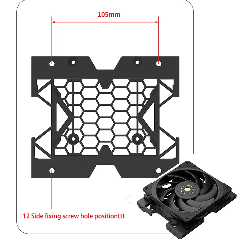 Computadora de escritorio Soporte para disco duro de 2,5/3,5 pulgadas Estante para disco duro SSD HDD para PC de 2,5" y 3,5" con posición del ventilador de 12 cm - imagen 4