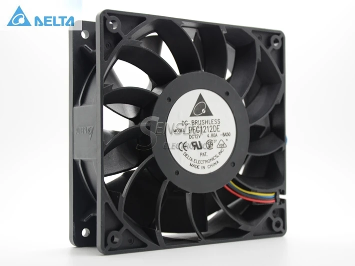7000RPM 120mm X 38mm PFC1212DE ventilador de refrigeración CFM de alta velocidad 120x120x38mm 12v Delta 12038 120mm 4.80A para Ant S7 S9 D3 L3 E9 - imagen 2