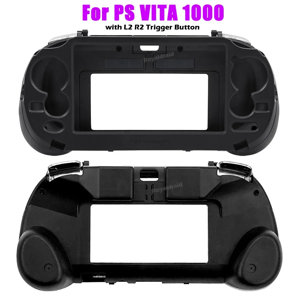 Funda negra de repuesto con soporte para Joypad con botón de disparo L2 R2 para accesorios de juego PS VITA 1000/PSV1000/PS Vita1000