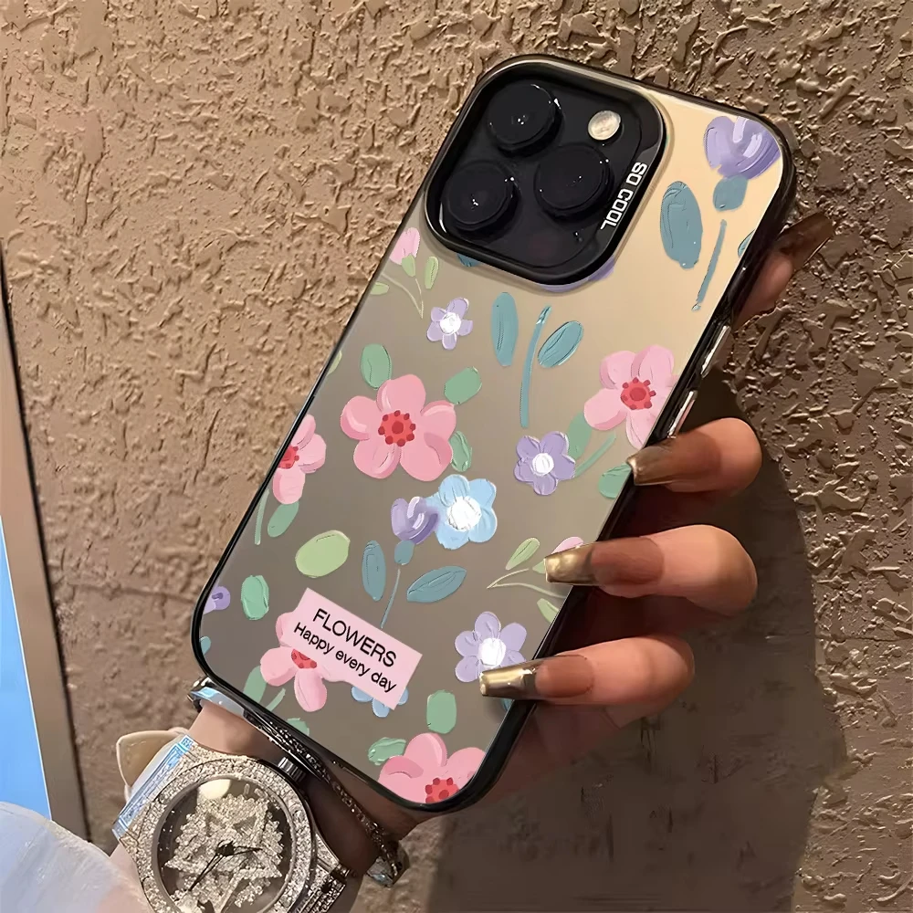 Funda de teléfono con patrones de flores coloridas para iPhone 17 Pro Max 16 15 14 13 12 11 XR XS 16 Plus 16E 17 cubierta dura a prueba de golpes de aire - imagen 2
