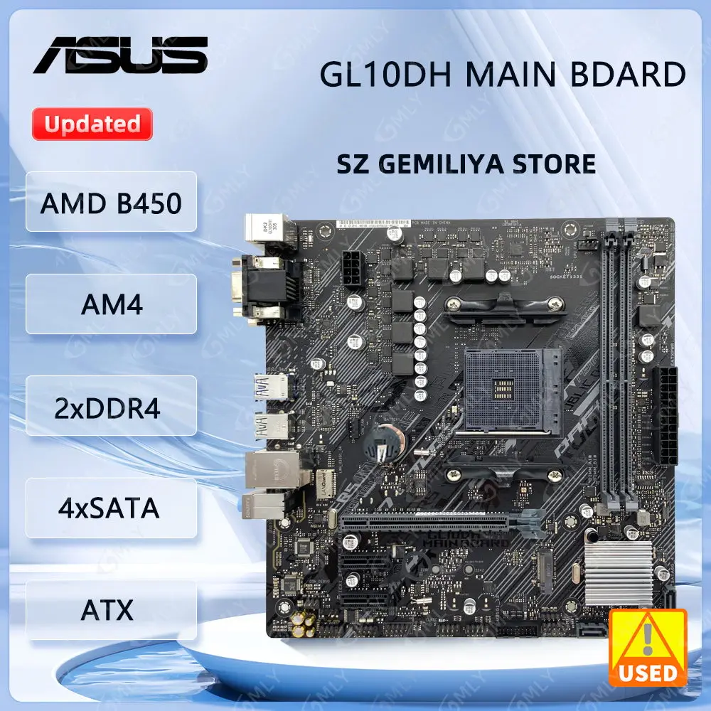 Placa base Asus B450 B450M GL10DH placa base BD principal AM4 para Ryzen 5 5600G 3400G 1700 5700 cpus DDR4 128GB M.2 Micro ATX