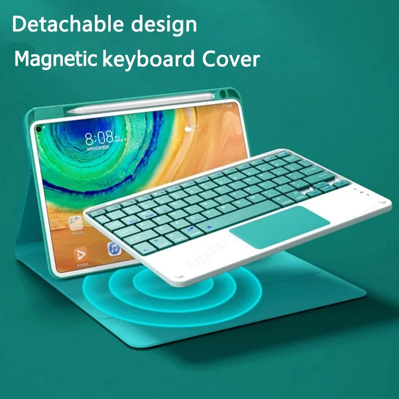 Teclado con panel táctil para Redmi Pad 2 11 “2025 Wi-Fi para Xiaomi Redmi Pad 2 Funda 11 pulgadas 360 °   Caja magnética acrílica transparente con rotación - imagen 3