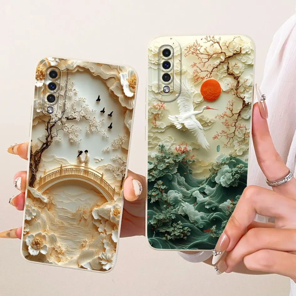 Funda A50 A70 para Samsung Galaxy A30S A50S A70S funda SM-A307F SM-A507F SM-A707F moda Margarita flor suave silicona protege Shell - imagen 2