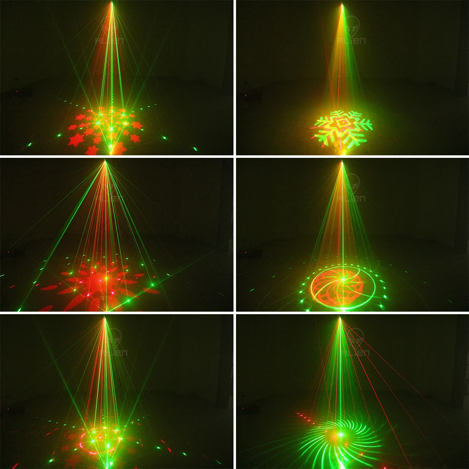 ALIEN-patrones de teñido LED para discoteca, luz estroboscópica de mezcla láser para escenario, fiesta, boda, vacaciones, evento, espectáculo en vivo, lámpara activada por sonido, 5 en 1 - imagen 5