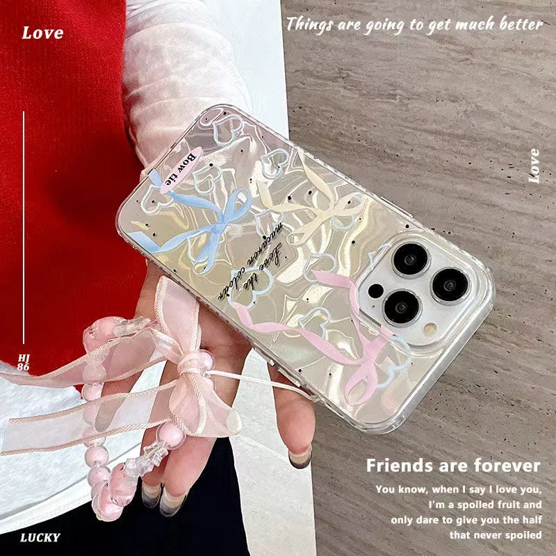 Funda de moda con lazo y puntos de corazón de amor para Vivo V40 V30 Pro V29 Lite V40E V30E V27E V25E Y78 Y56 Y51 Y38 Y35 Y33 Y31 Y22 Y22S - imagen 4