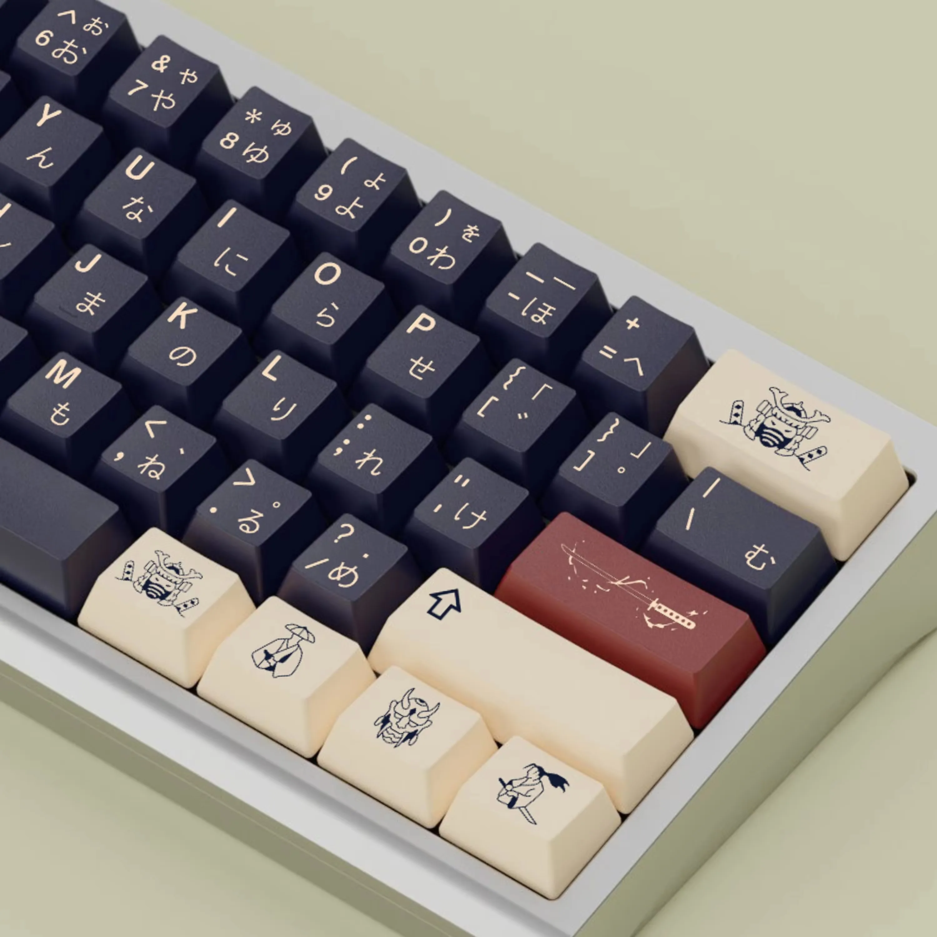 Teclas Ronin en inglés y japonés, teclas con perfil de cereza, tinte PBT, sublimación para teclado mecánico MX Switch, Barra espaciadora dividida - imagen 3