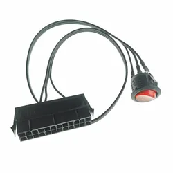 Cable Alimentación Servidor 24 Pines – 50cm Botón LED Rojo
