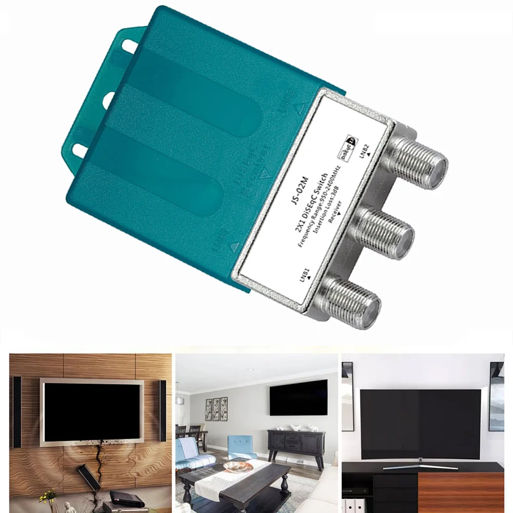 950-2400MH TV DS-04M impermeable Satélite 2x1 DiSEqC interruptor antena FTA plato plano LNB multiinterruptor para receptor de TV satélite