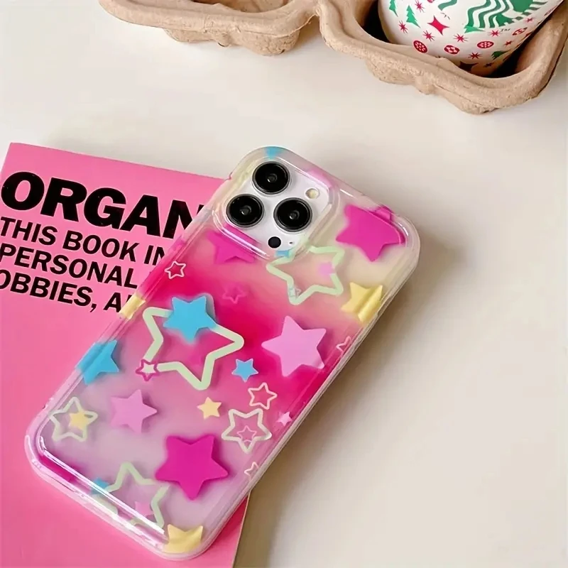 Funda colorida con forma de estrella para Samsung A55 A54 5G A53 A52 A51 A34 A35 A33 A32 A15 A14 A13 A72 A73 S24 S23 S22 S21 FE Ultra Plus - imagen 4