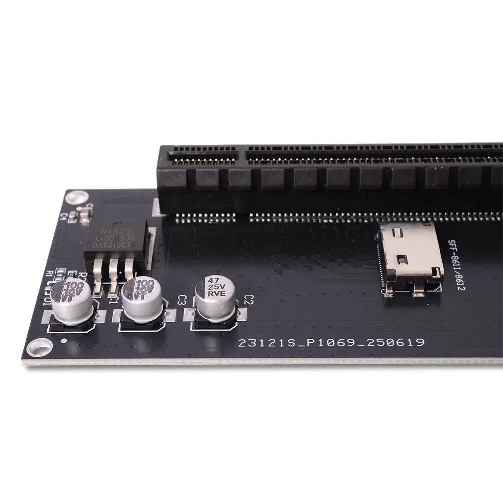 Placa base SFF-8612 a PCIe X4 X16 adaptador tarjeta de expansión para PCI-E 4,0/3,0 Riser SSF-8611 4i a SFF8611 Cable gráficos externos - imagen 5