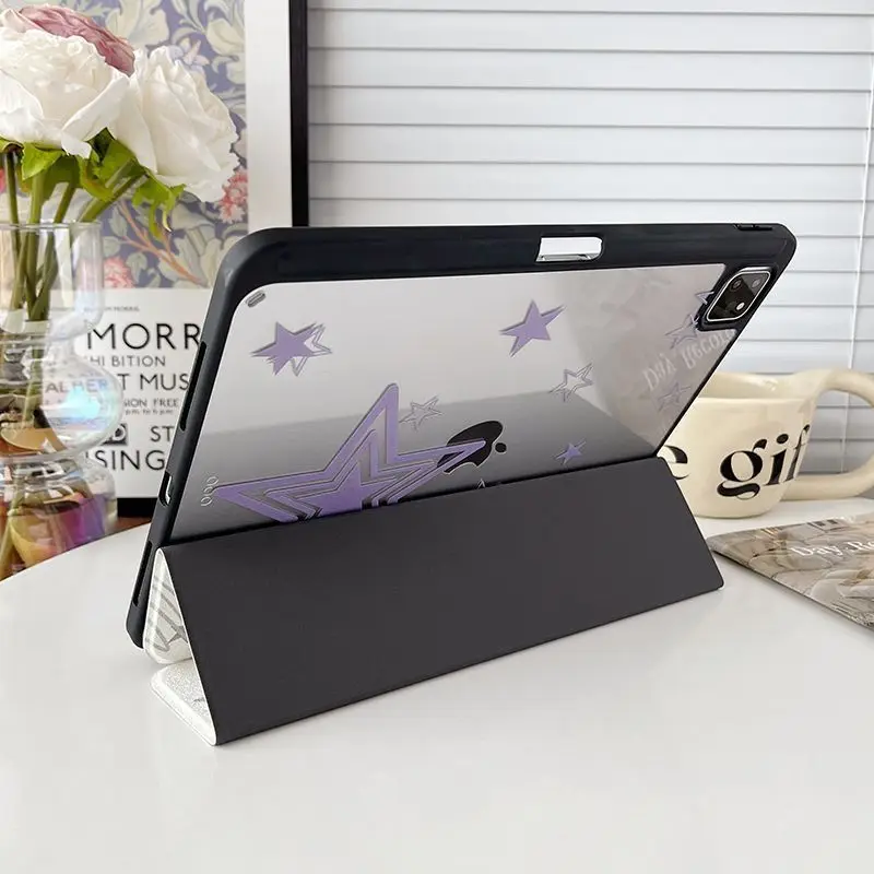 Funda 3 pliegues con portalápices para iPad 10th 11th Pro 11 12,9 13 M2 M4 M3 funda 9,7 10,2 5th 6th 7/8/9 mini 6 7 funda Air 3 4 5 6 - imagen 5