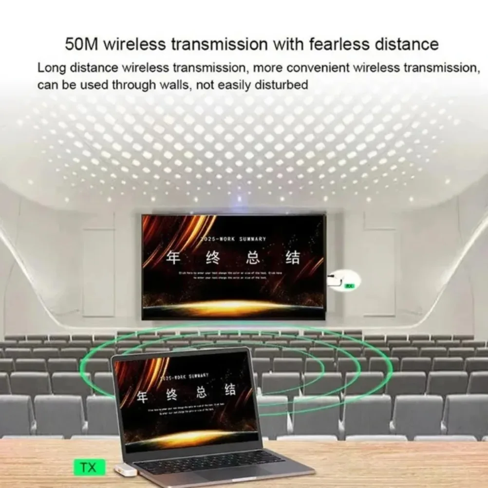 50M inalámbrico tipo C HDMI transmisor de vídeo receptor extensor adaptador de pantalla Dongle para TV Box Monitor proyector - imagen 5