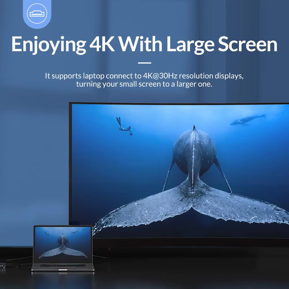 ORICO Hub USB-C con HDMI 100W y Lector Tarjetas - imagen 5
