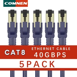 COMNEN Cable Ethernet Cat 8 RJ45 de 40 Gbps para Router y PC