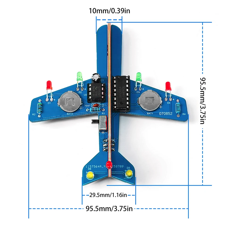 Kit electrónico DIY, lámpara de flujo de avión pequeño, práctica de soldadura, Kit de montaje de ciencia electrónica, LED intermitente, PCB, práctica de piezas divertidas - imagen 4