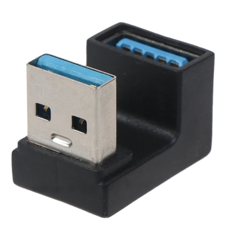 Adaptador USB tipo A, adaptador USB 3,0 en ángulo hacia arriba y hacia abajo, extensión macho A hembra de 180 grados, 5gbps, para ordenador portátil y PC - imagen 5