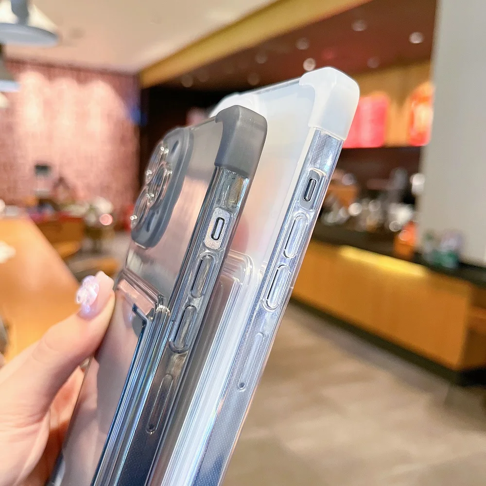 Nueva funda blanda transparente anticaída para IPhone 16 15 14 Plus 13 12 11 Pro Max, funda protectora lisa a prueba de golpes - imagen 4