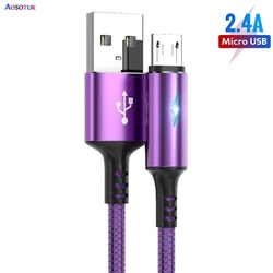 Cable Micro USB carga rápida Android Samsung Xiaomi, trenzado nailon