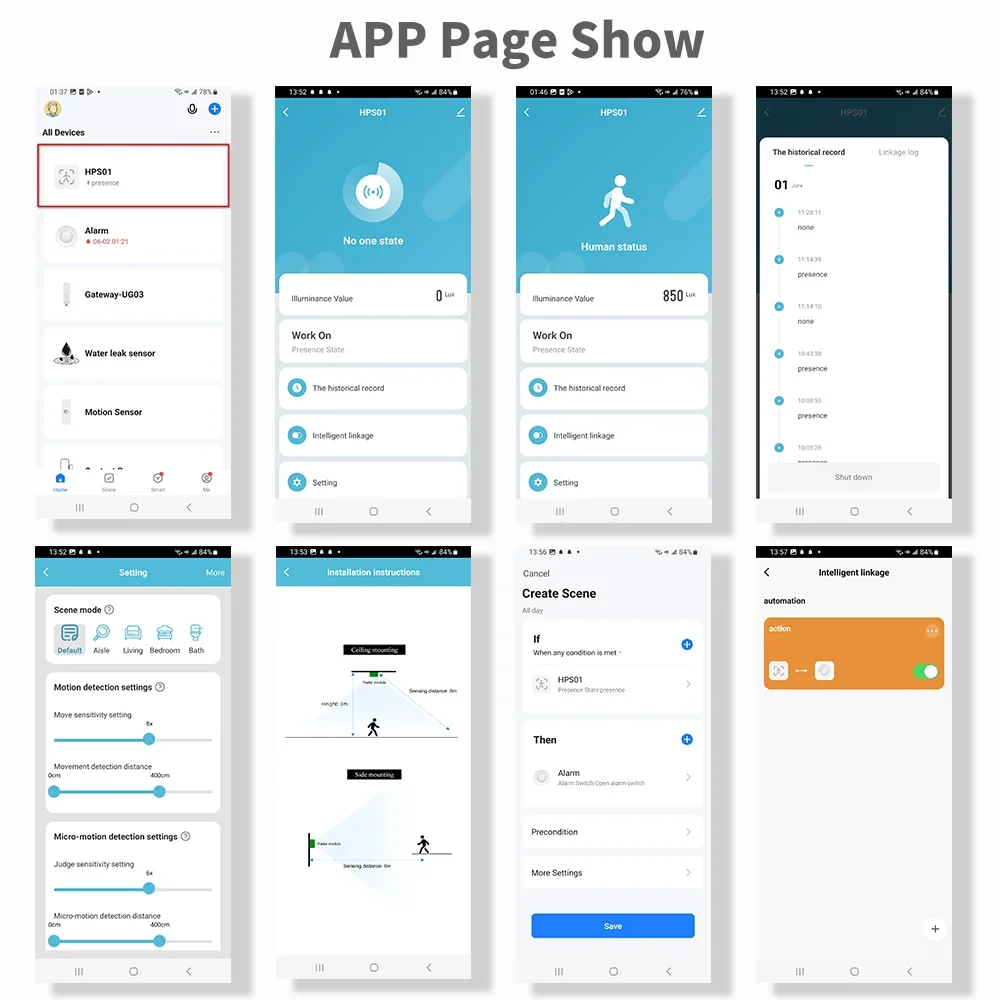 Sensor de presencia humana Tuya WiFi, Detector de Radar MmWave con Sensor de luminosidad para hogar inteligente, vida inteligente, reemplaza el Sensor PIR - imagen 4
