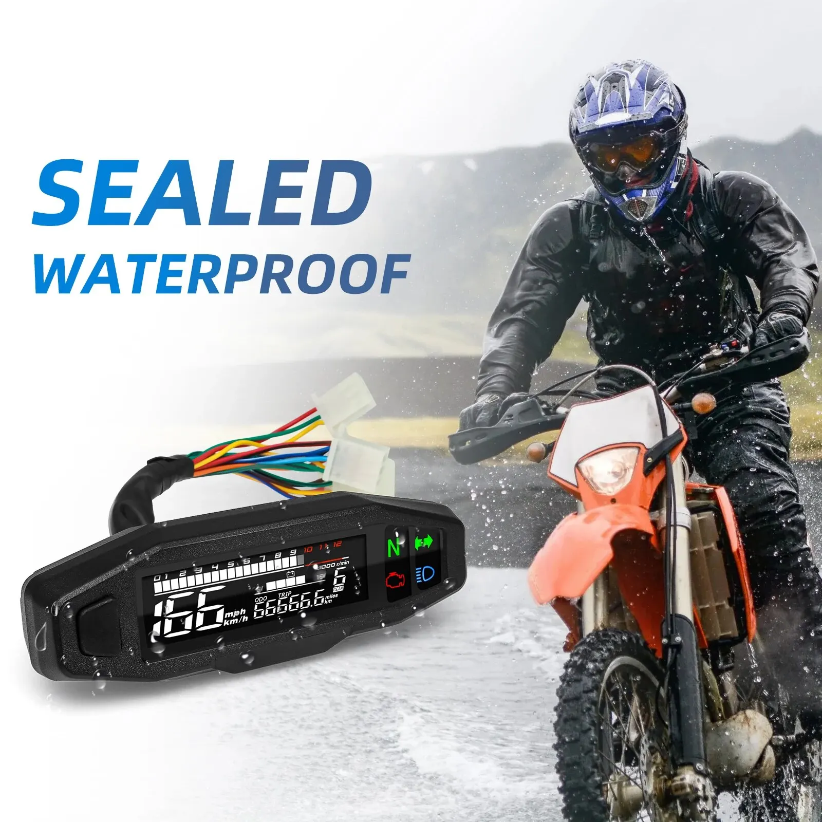 Velocímetro Universal AD para Moto: Tacómetro Digital LED y LCD - imagen 3