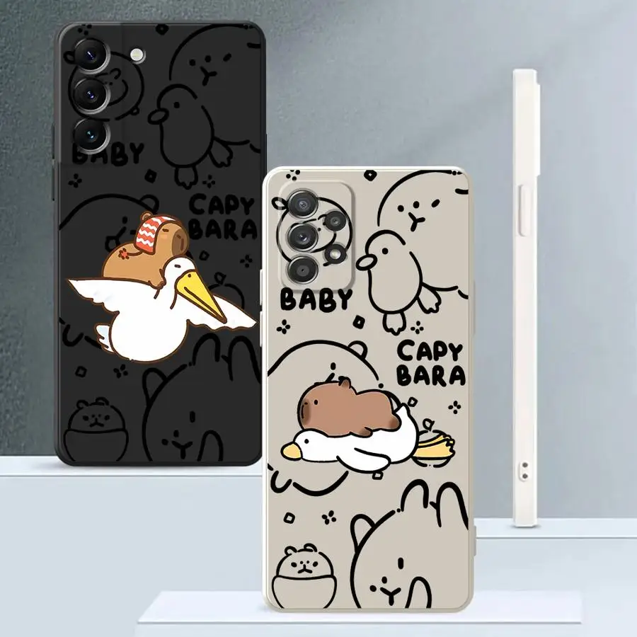 Funda de teléfono con dibujos de pareja de ganso para Samsung Galaxy A35 A16 A51 A36 A26 A15 A11 A12 A22 A52 A34 A13 A14 A24 funda blanda