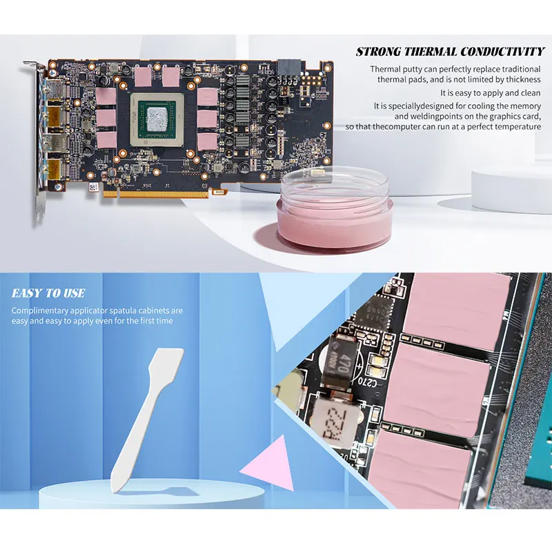 Masilla térmica JARAPAD para procesador VGA GPU IC, enfriamiento rápido, conductor no eléctrico, no curativo y sin sangrado - imagen 5