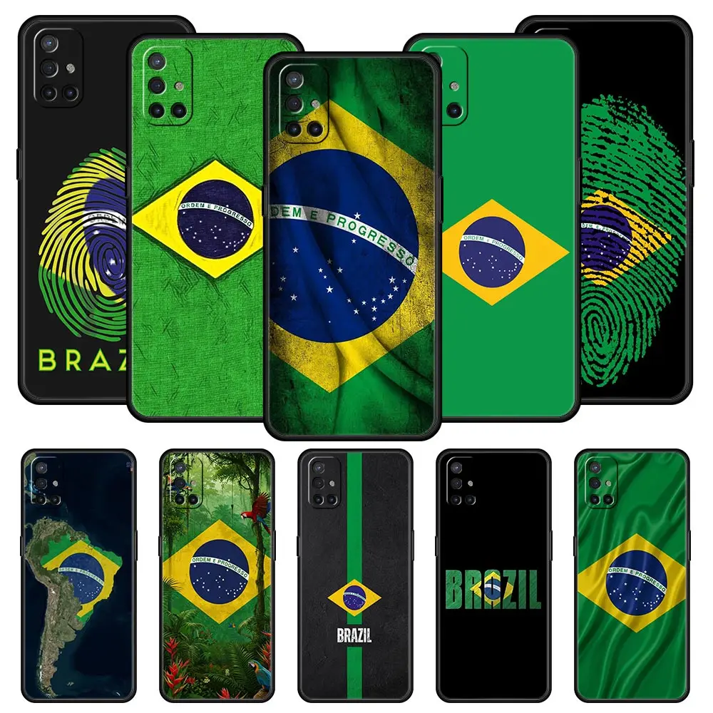Funda de teléfono grande con bandera de Brasil para OnePlus 15 13 12 11 10 9 8 13T 10T 7T Pro 13R 12R 9RT 8T Nord 4 N200 2T CE 2 3 5G Lite