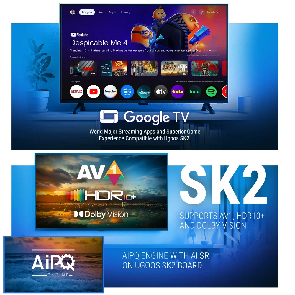 Ugoos SK2 TV Box certificado por Google Realtek RTD1325 ARM Cortex-A55 Wifi6 BT5.2 4K compatible con reproductor multimedia AV1 decodificador inteligente - imagen 3