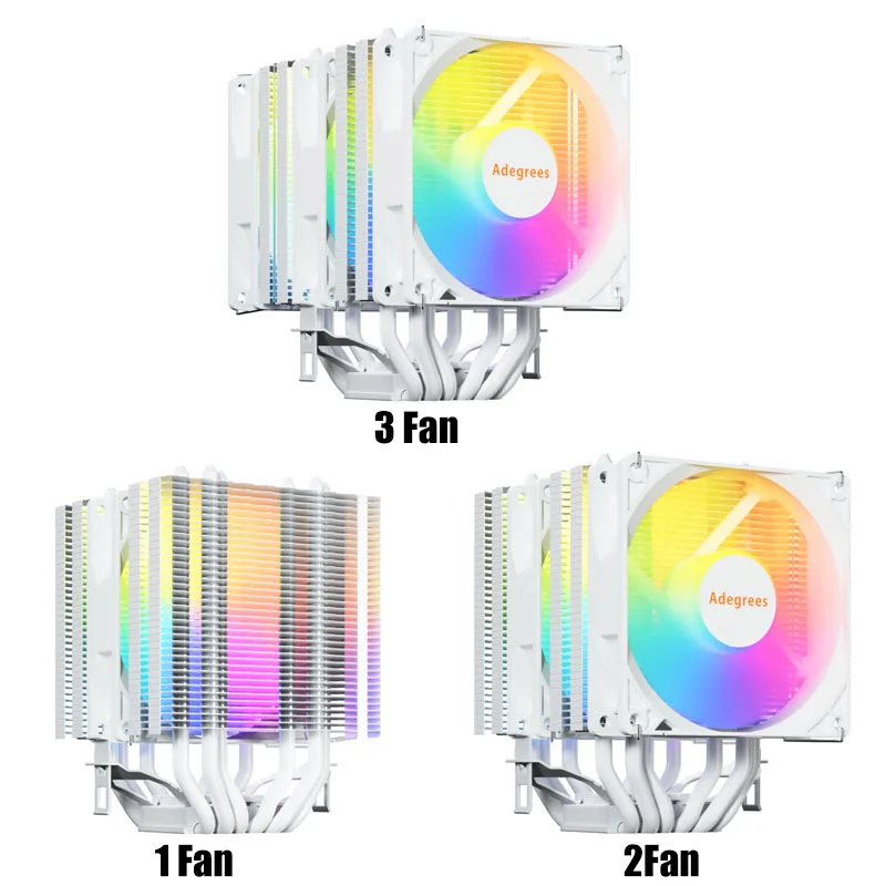 Enfriador de aire de CPU de 6 tubos de calor, enfriador de torre de procesor de PC PWM de 4 pines para Intel LGA 1700 1200 1150 1151 1155 2011 X79 X99 1366 AM5 AM4 - imagen 5